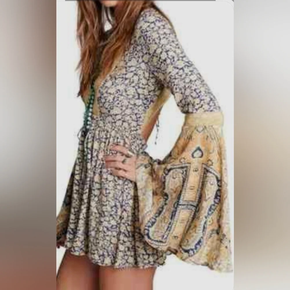 Free People Once Upon A Summertime Romper Floral, Medium